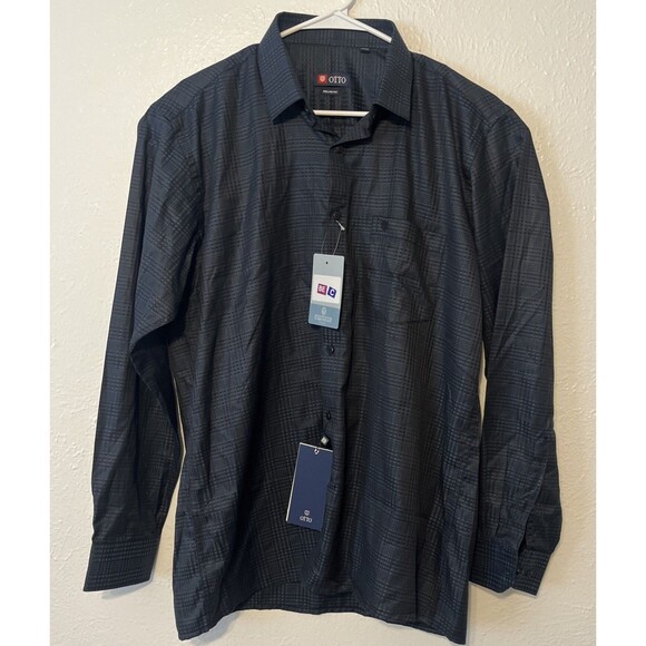 OTTO Men's Shirt Plaid Blue/Black Relaxed Fit Long Sleeve Button Front Size XL - Picture 1 of 12